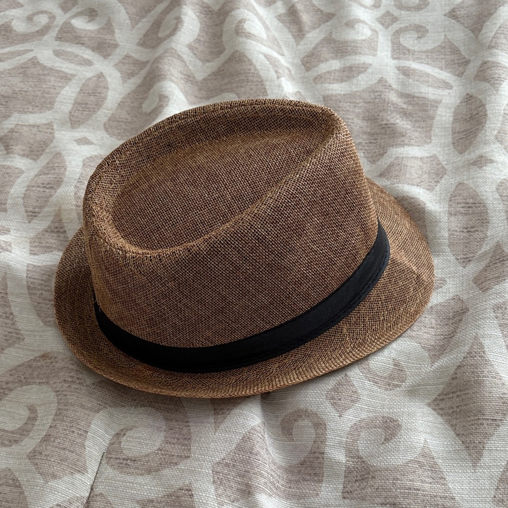 Stylish Brown Fedora Hat with Black Band